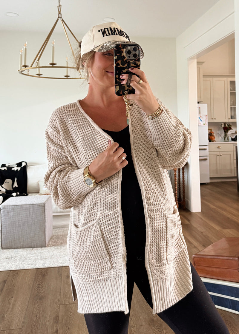 Joie Waffle Cardi-Cream