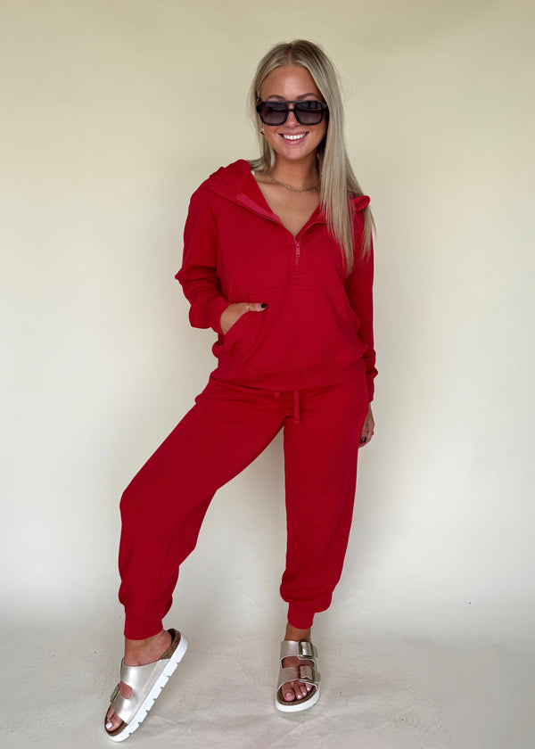 Cloud Joggers-Cherry Red