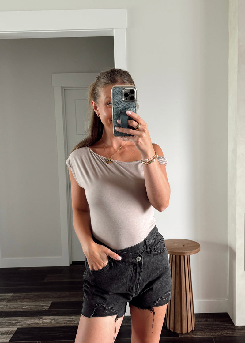 Sloane Off Shoulder Top-Stone