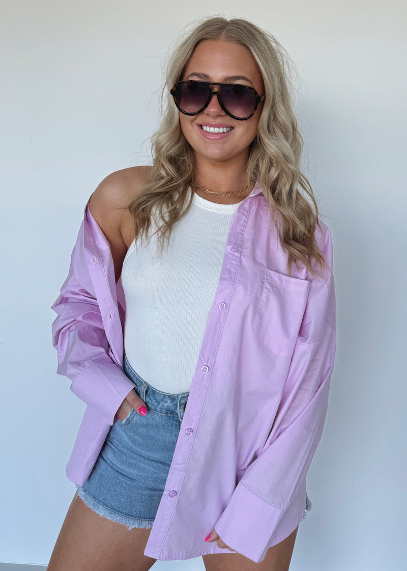 Crisp Classic Blouse-Lavender