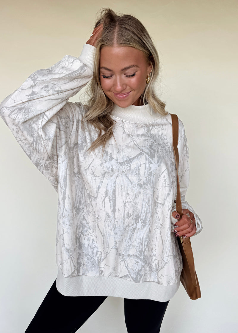 Neutral Foliage Mockneck