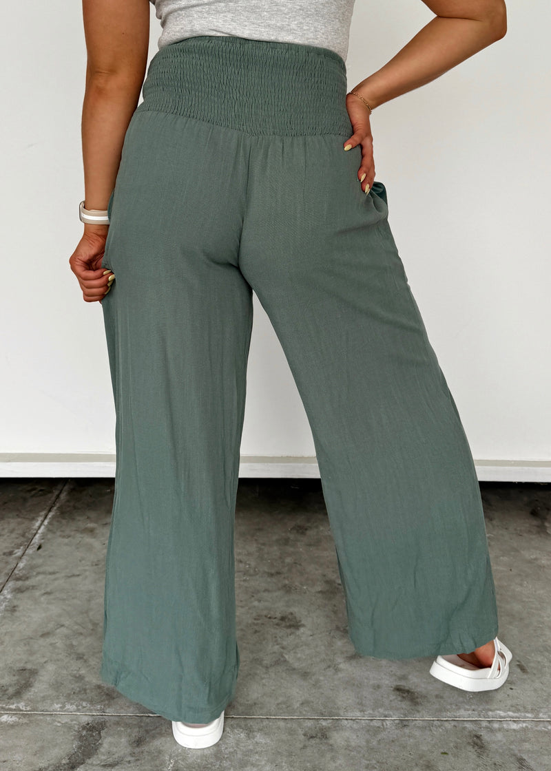 Market Days Linen Pants-Sage