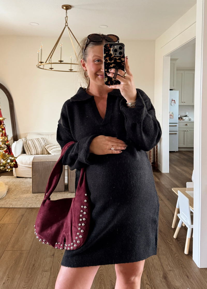 Stella Sweater Dress- Black