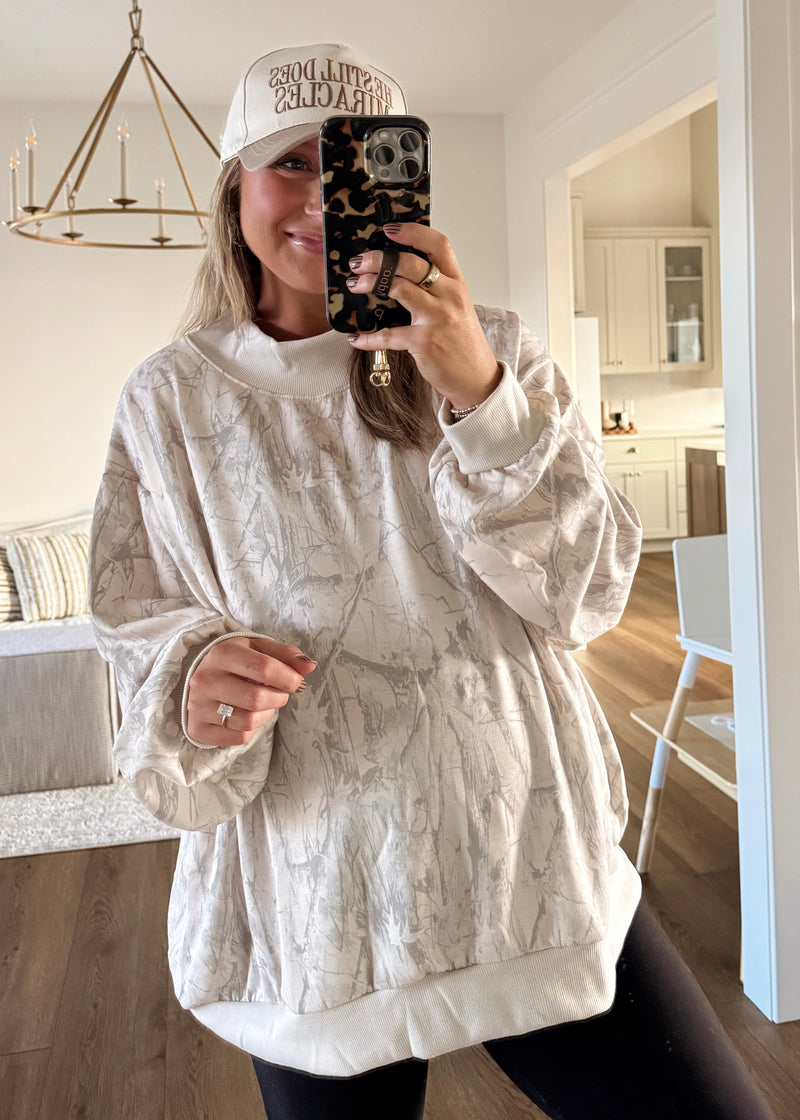 Neutral Foliage Mockneck