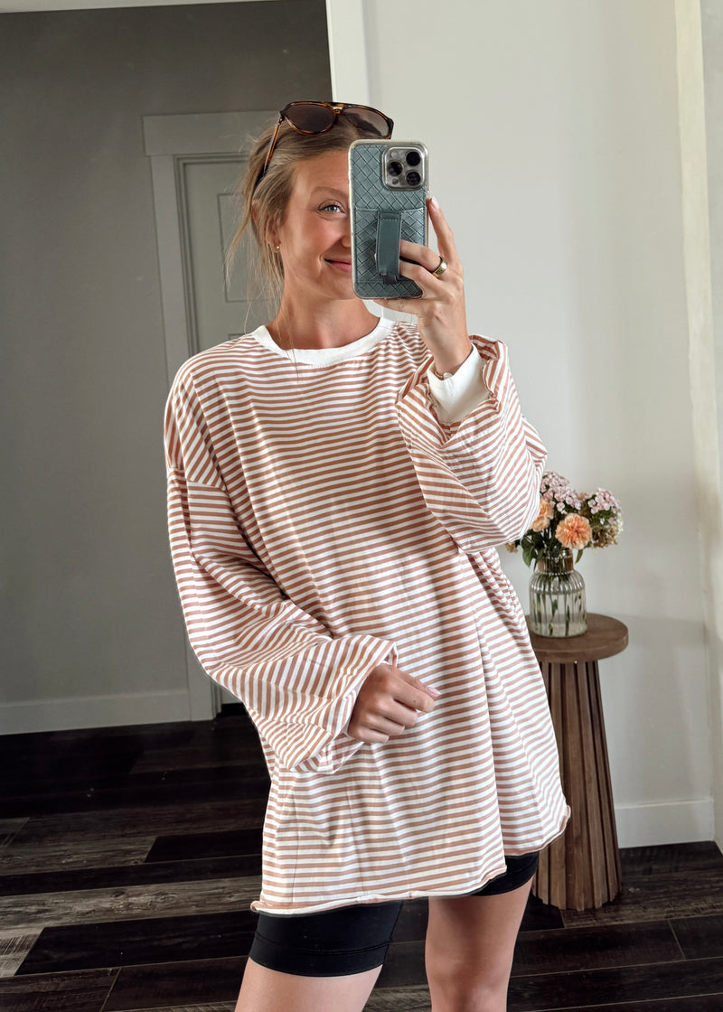 Trend Stripe Pullover-Sand