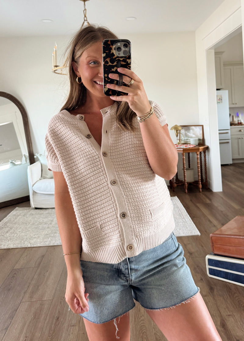 Layne Button Knit Top
