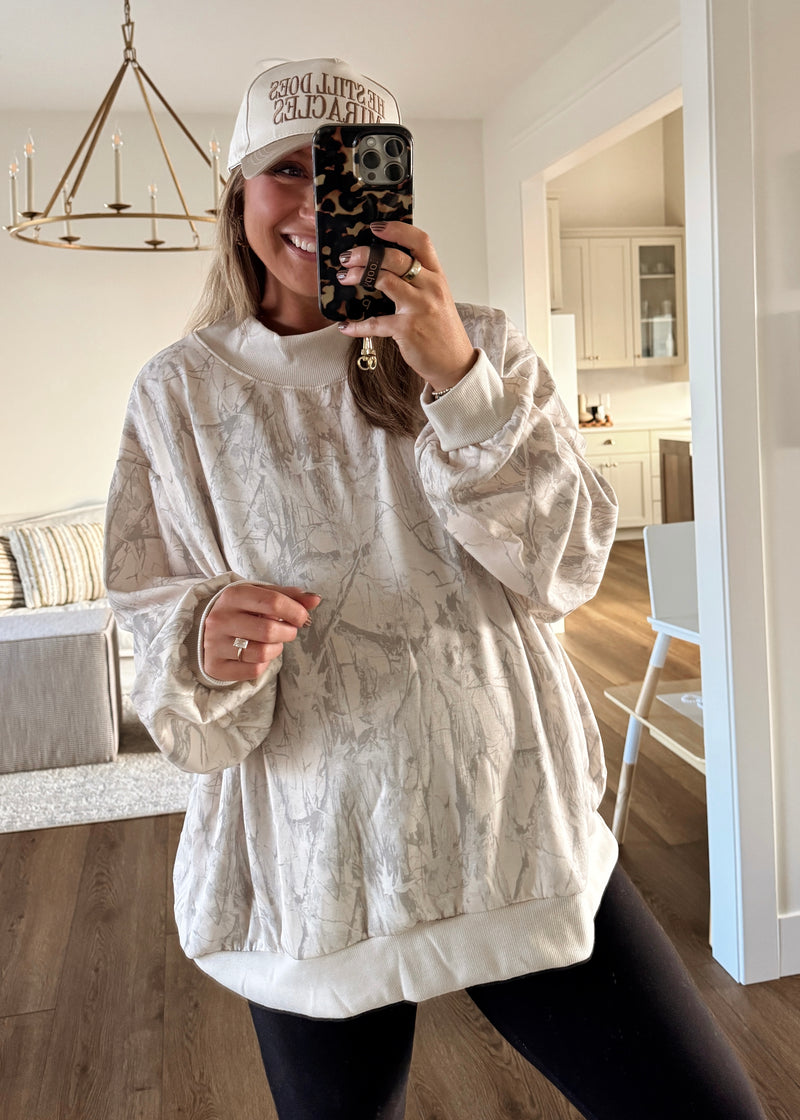 Neutral Foliage Mockneck