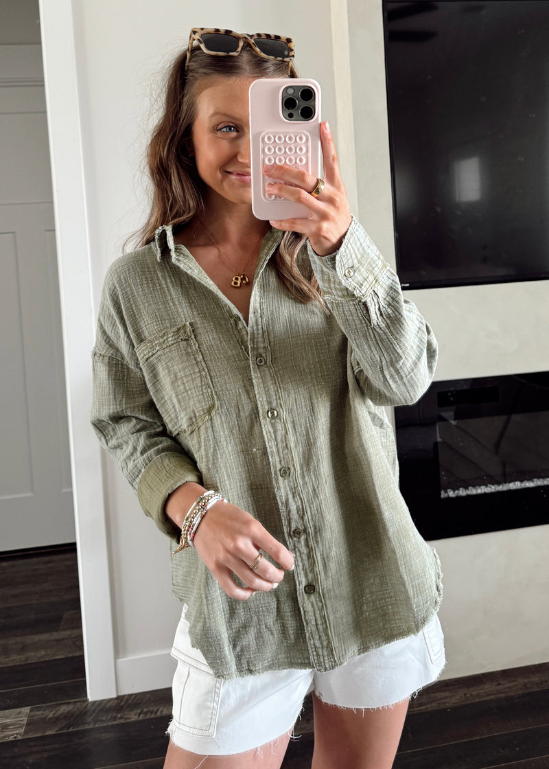 Morning Breeze Button Blouse