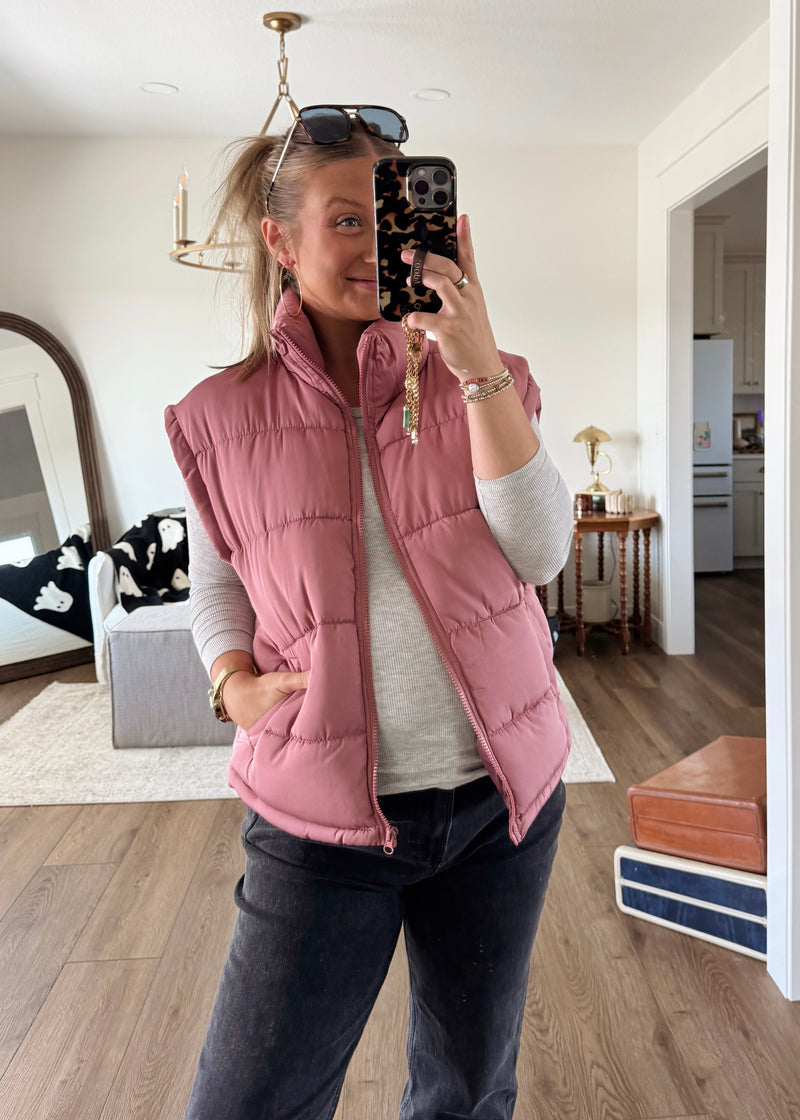 Mauve Puffer Vest