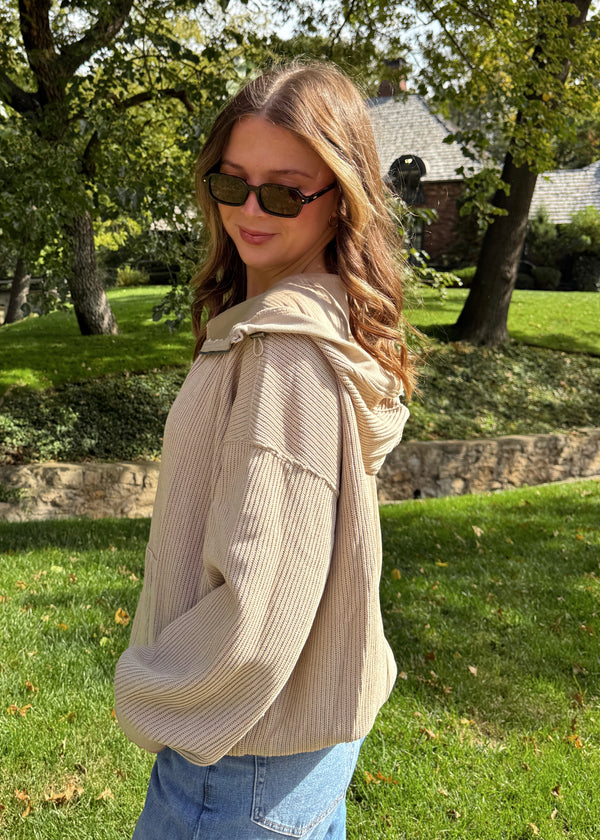 Latte Knit Hoodie