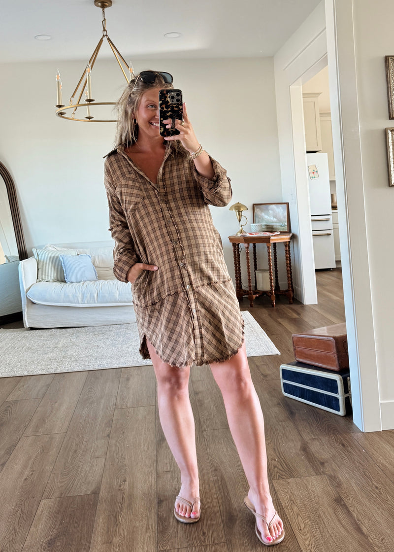 Cold Brew Plaid Tunic/Dress