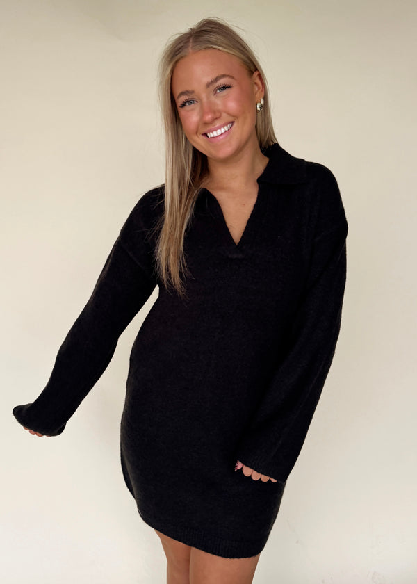 Stella Sweater Dress- Black