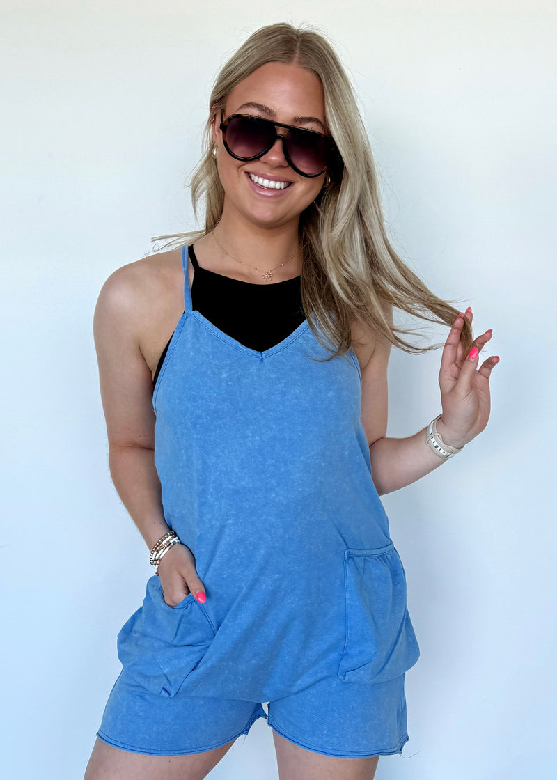 Ready to Go Romper- Blue