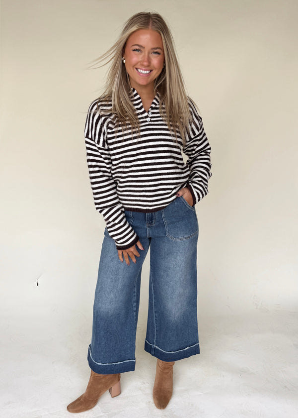 Harper Henley Sweater-Wine Espresso