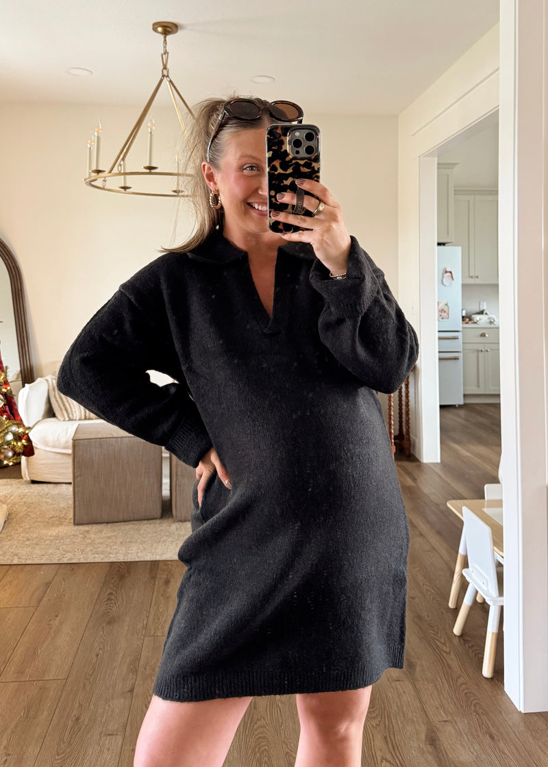 Stella Sweater Dress- Black