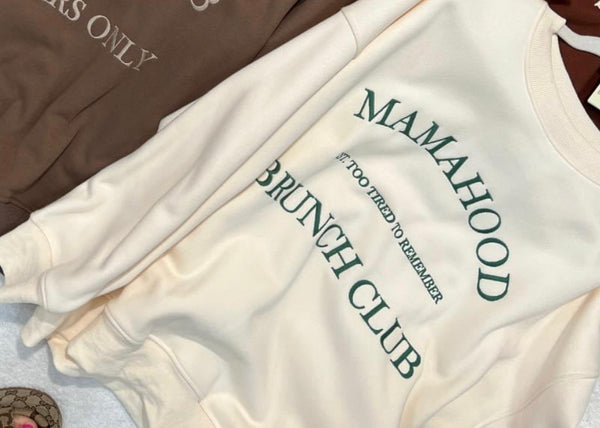 Mamahood Embroidered Sweatshirts