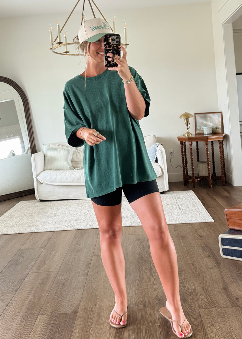 Sun Washed Vintage Tee- Green