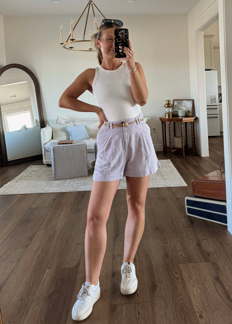 Lavender Linen Shorts