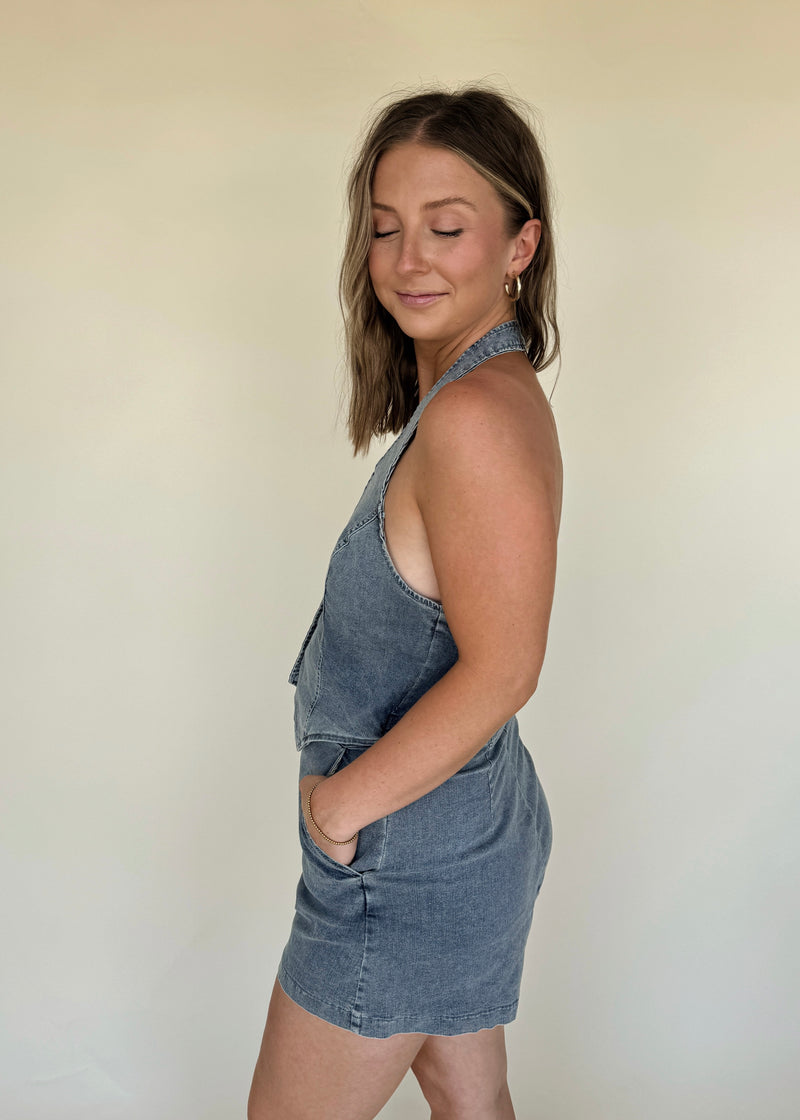 Remi Denim Romper