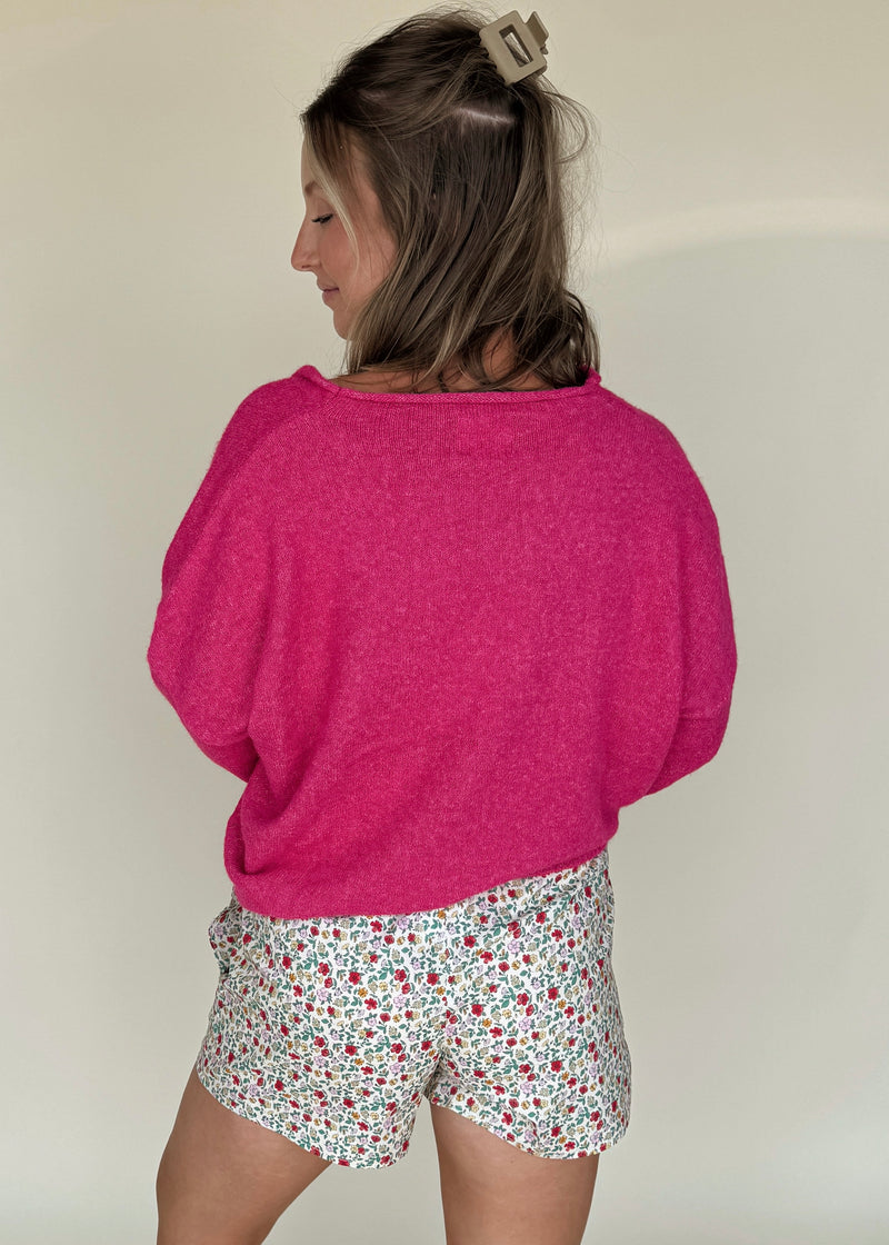 Grace Cardi Top- Fuchsia