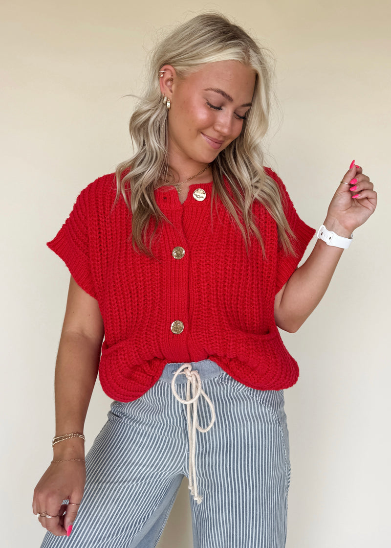 Kaya Knit Sweater Top- Apple