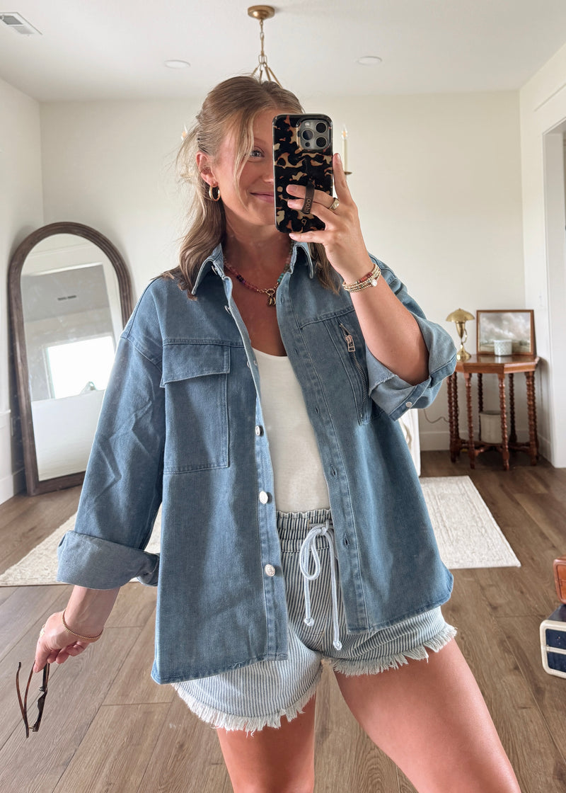 Zara Denim Shirt Jacket