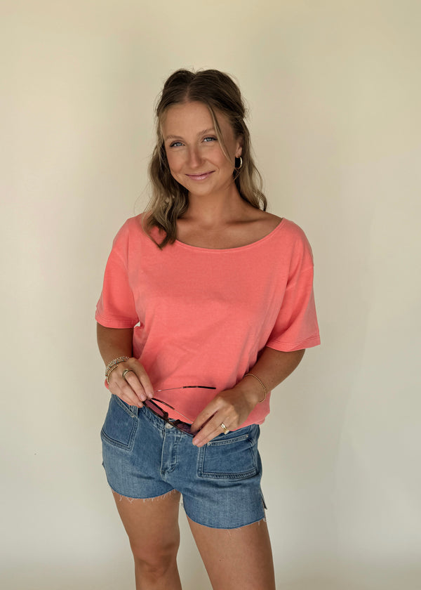 Carefree Tee- Coral