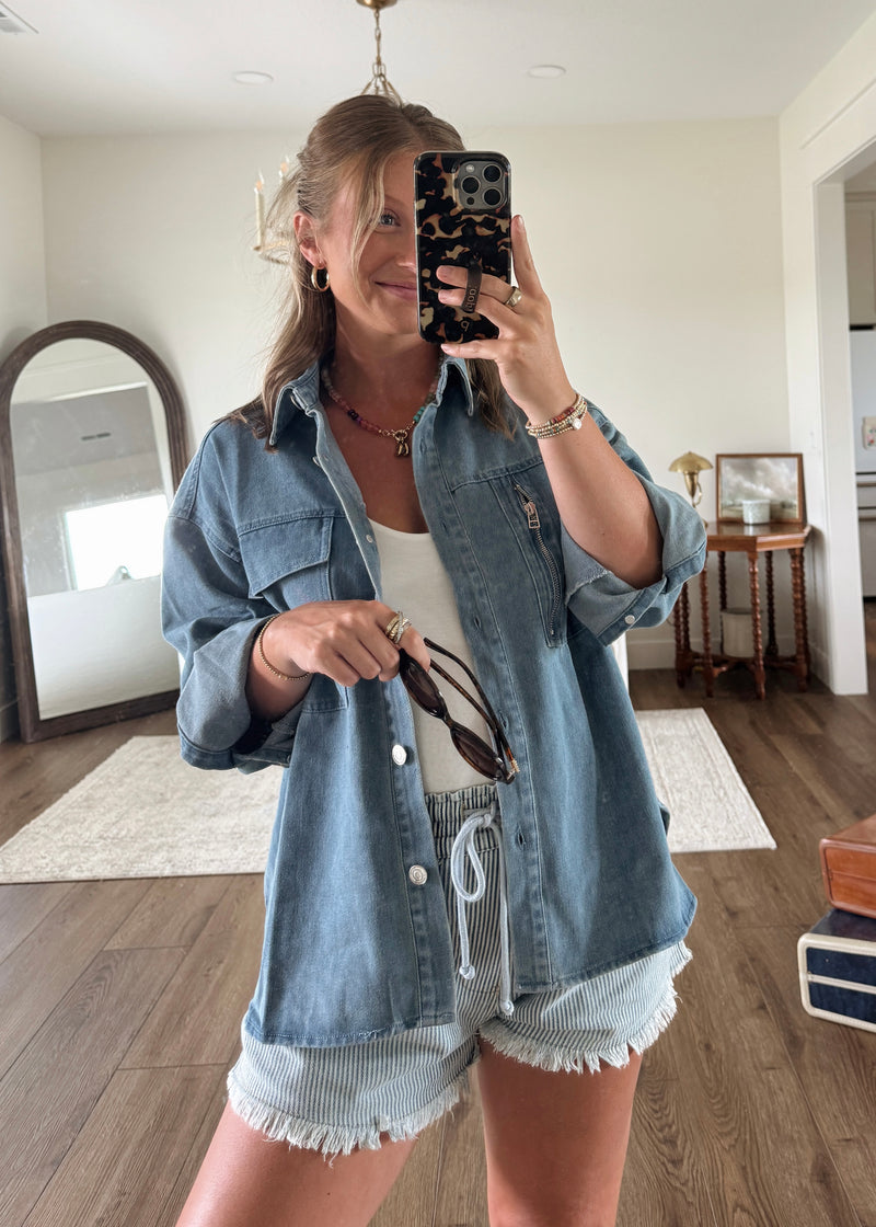 Zara Denim Shirt Jacket