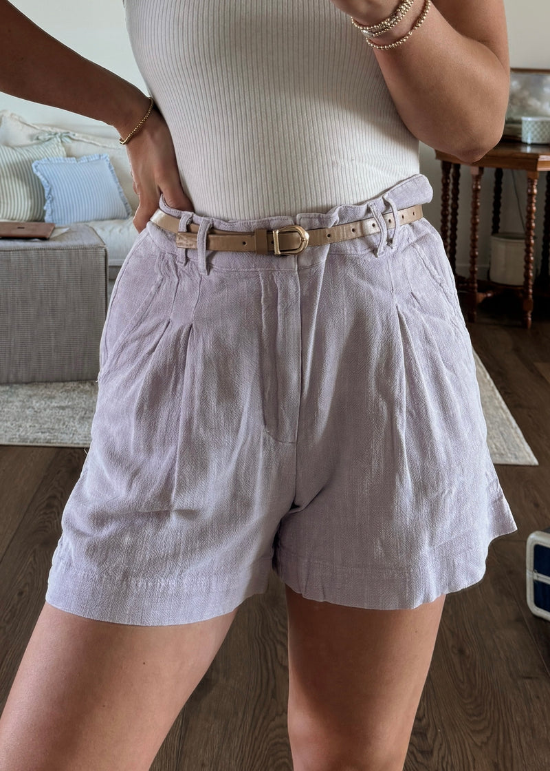 Lavender Linen Shorts