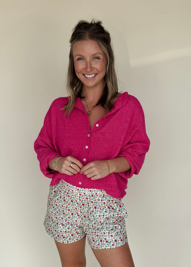 Grace Cardi Top- Fuchsia