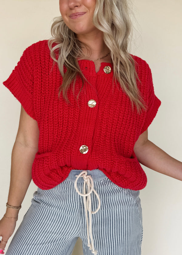 Kaya Knit Sweater Top- Apple