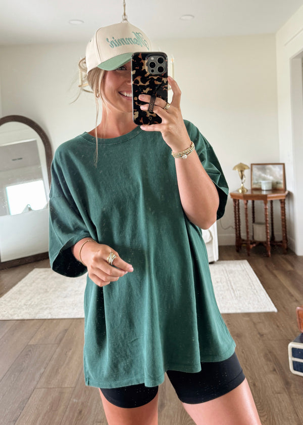 Sun Washed Vintage Tee- Green