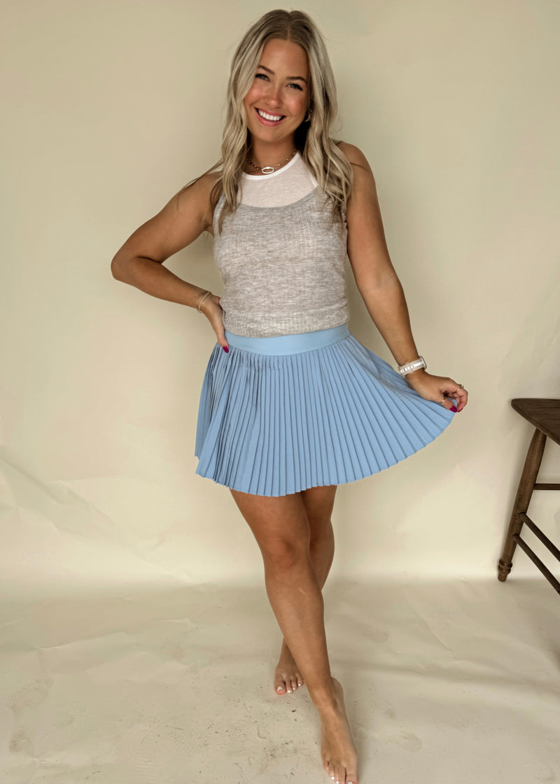 Sky Pleated Skort