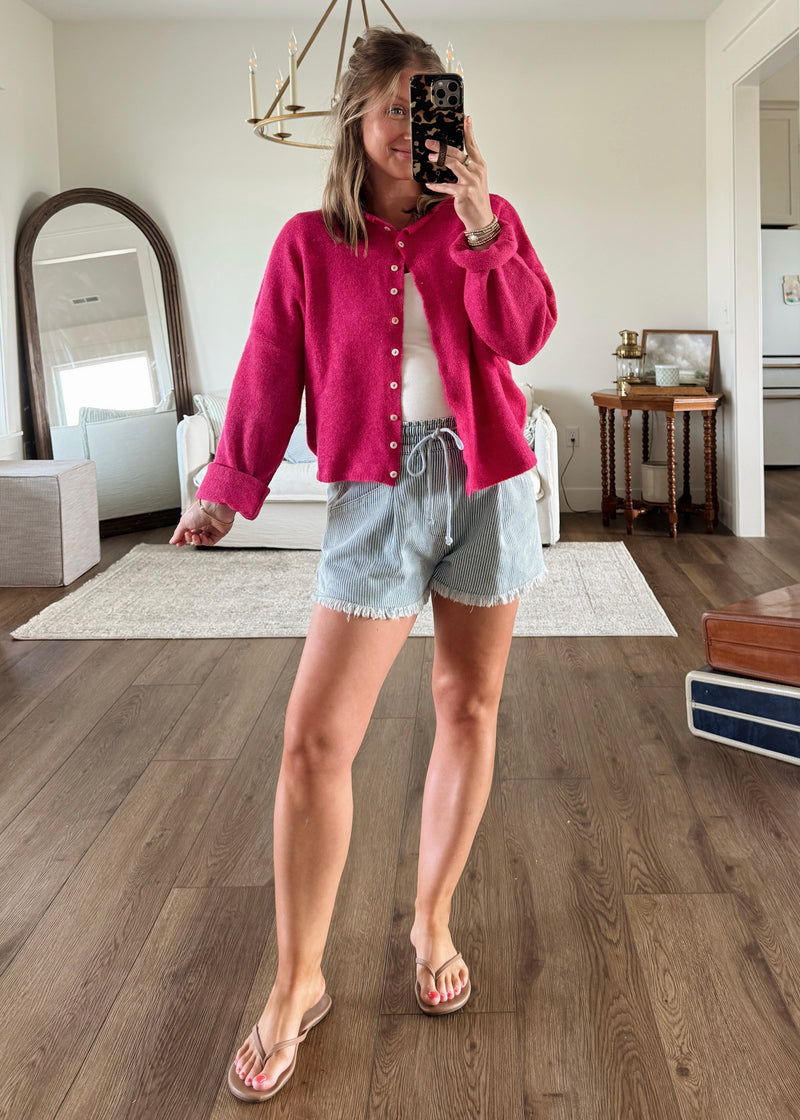 Grace Cardi Top- Fuchsia