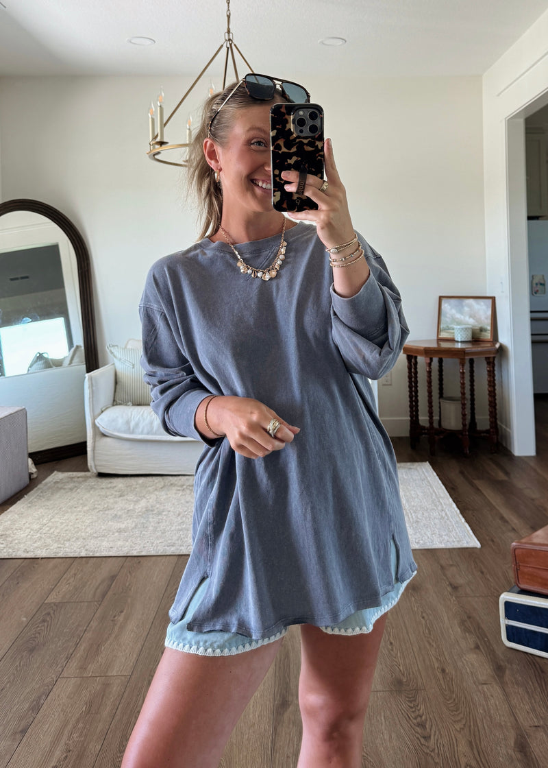 Summer Nights Top- Vintage Blue