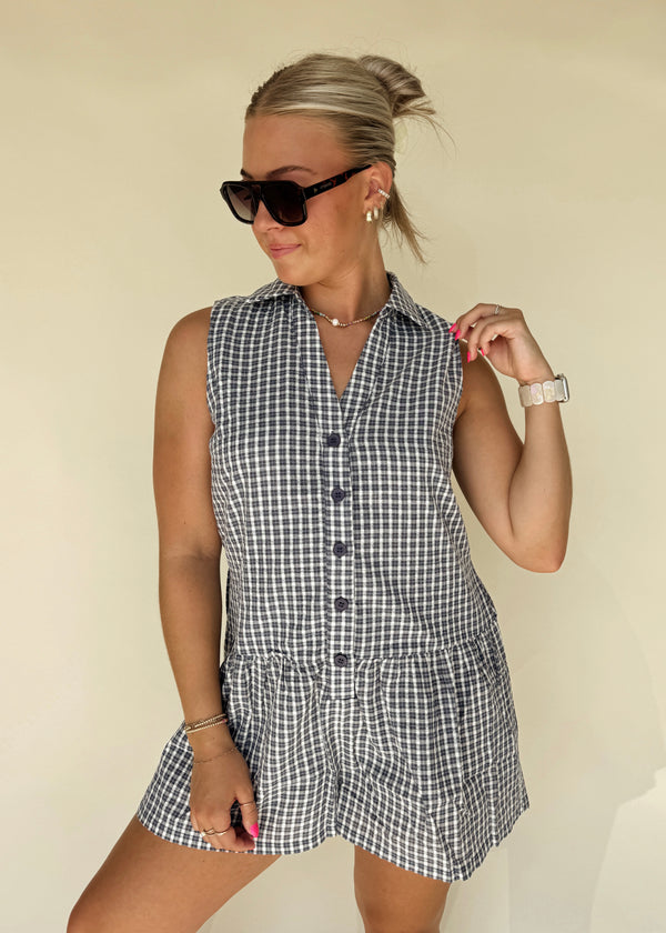 Evan Gingham Romper