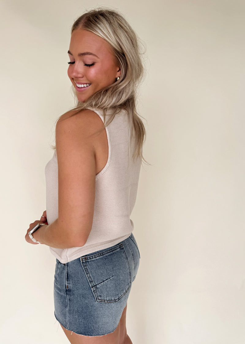 Taylor Knit Tank-Sandy Beige