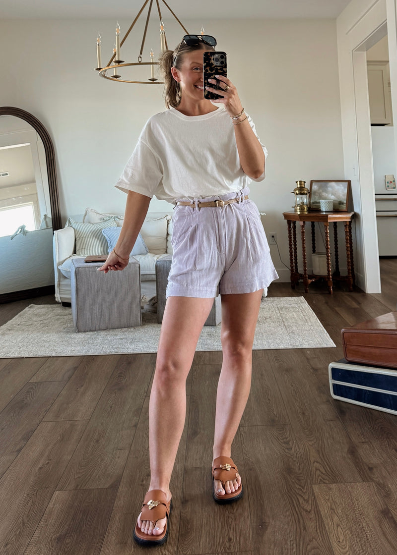 Lavender Linen Shorts