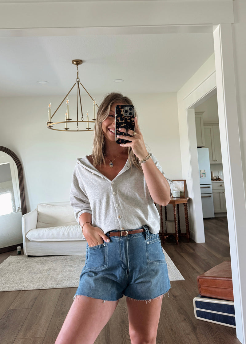 Maeve Cardi Top- Grey