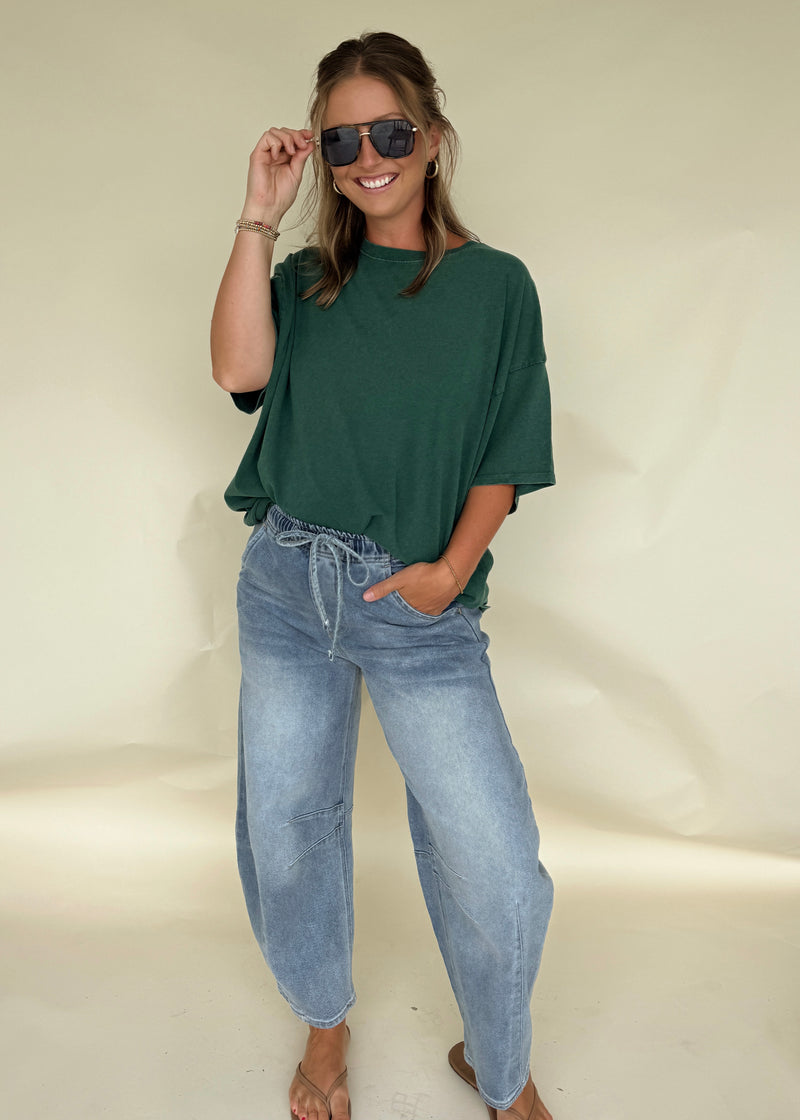 Sun Washed Vintage Tee- Green