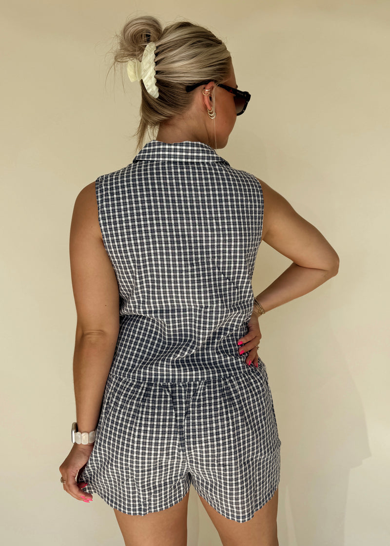 Evan Gingham Romper