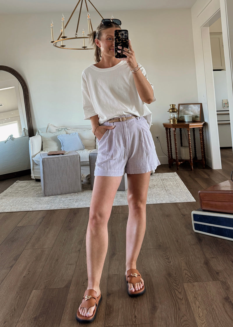 Lavender Linen Shorts