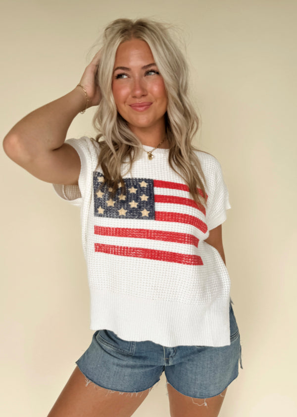 Stars & Stripes Waffle Top