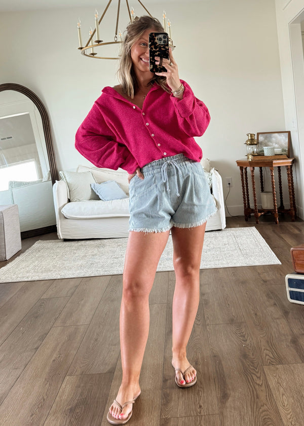 Grace Cardi Top- Fuchsia