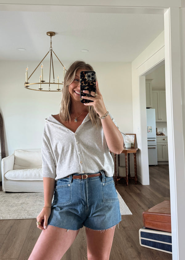 Maeve Cardi Top- Grey