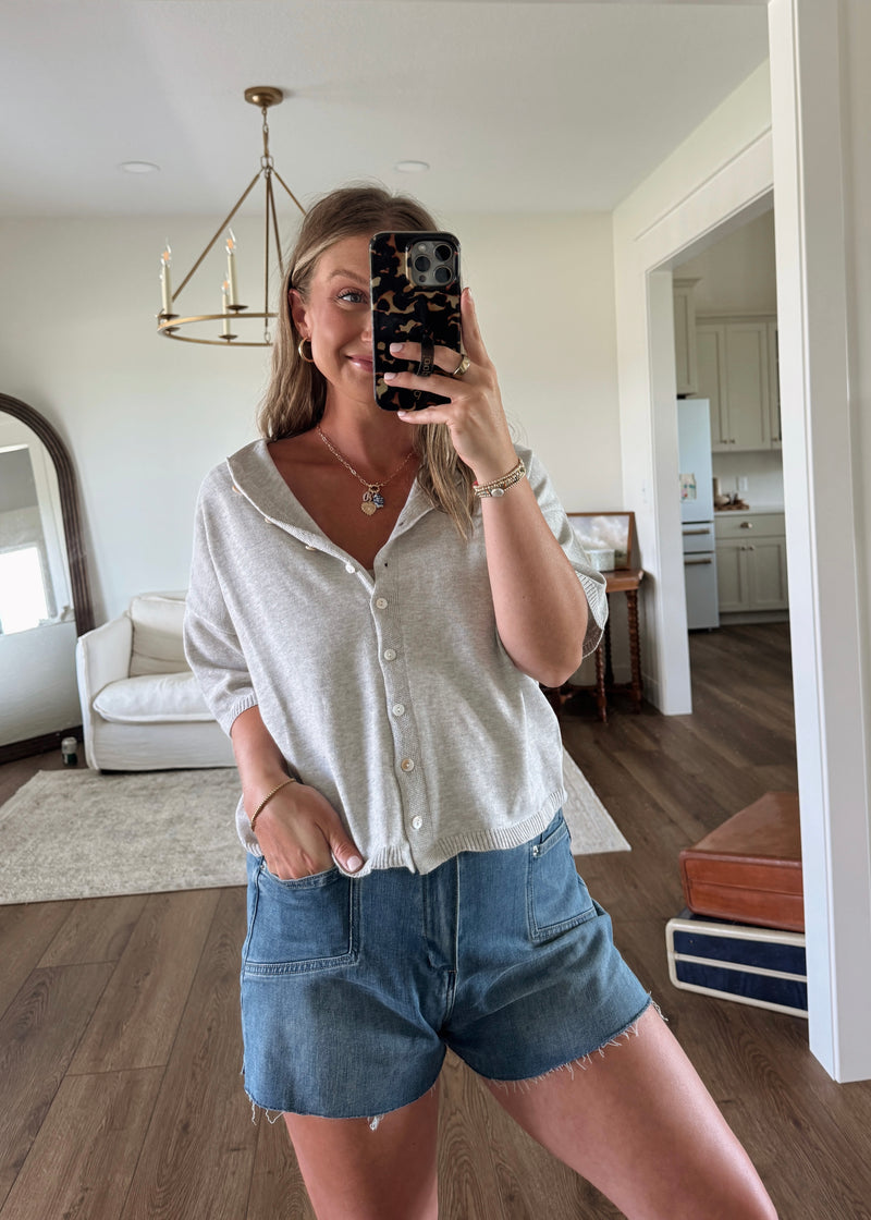 Maeve Cardi Top- Grey