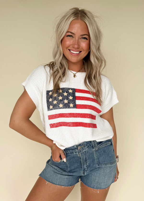 Stars & Stripes Waffle Top