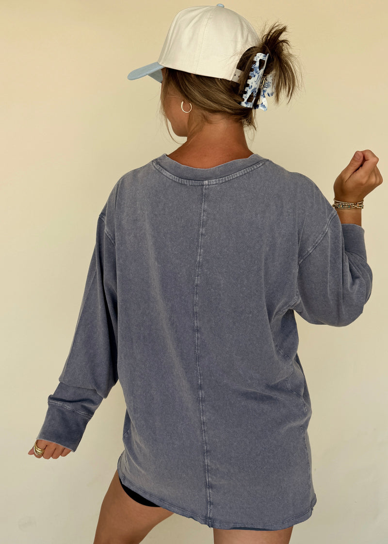 Summer Nights Top- Vintage Blue