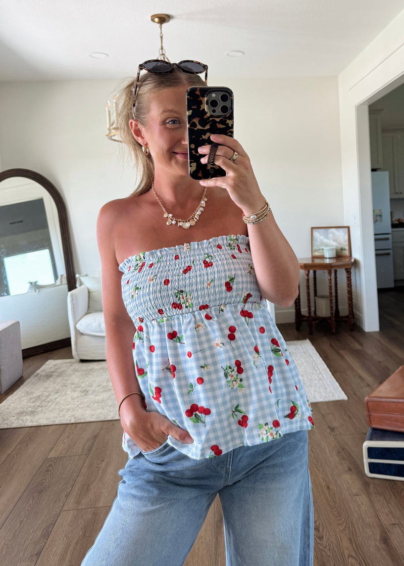 Sweet as Cherries Gingham Top