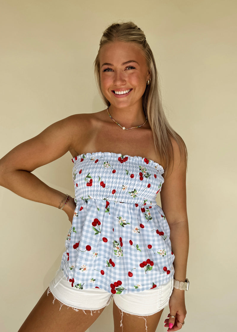 Sweet as Cherries Gingham Top